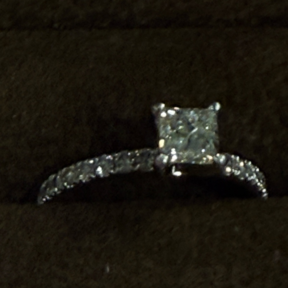 Elegant Silver Diamond Engagement Ring